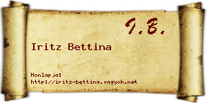 Iritz Bettina névjegykártya
